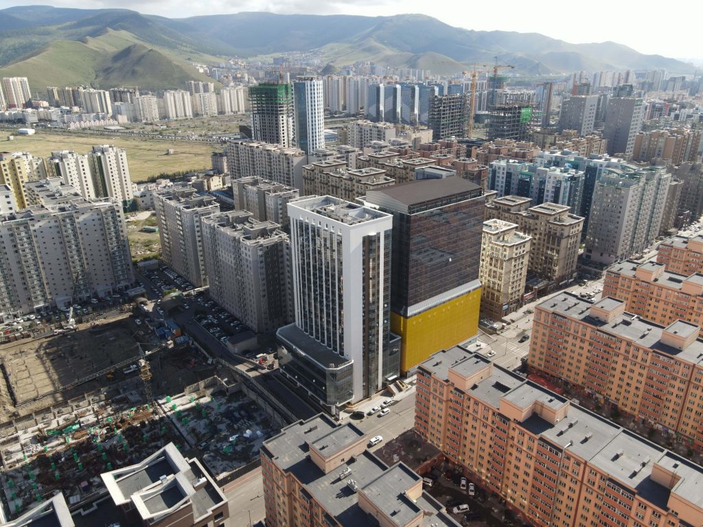Exterior view of the MaySeven building in Ulaanbaatar